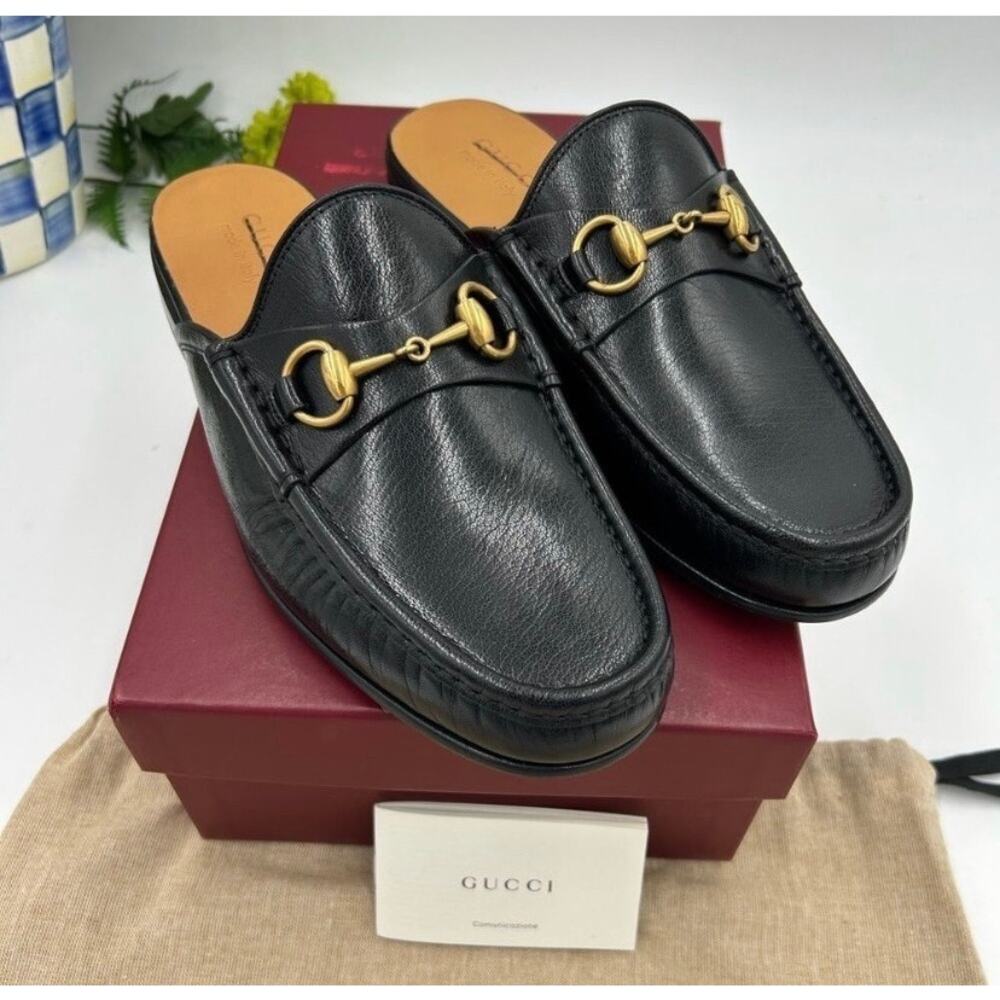 Men’s Gucci horse bit Roos slip on loafers size 8, made in Italy